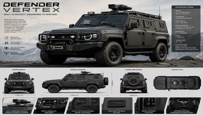 Defender Vertex - SUV Taktis Lapis Baja Defender Vertex